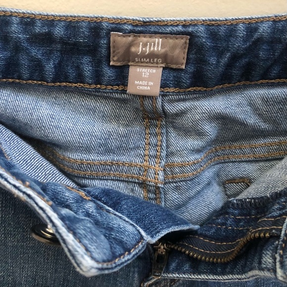 J Jill Stretch Slim Leg Jeans  Size 12 - Picture 4 of 5